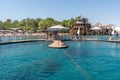 The dock for viewing the dolphins at Dolphin Reef beach in Eilat Israel
