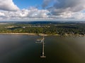 Aerial view of Fairhope Pier on Mobile Bay, Alabama Royalty Free Stock Photo