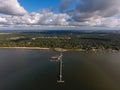 Aerial view of Fairhope Pier on Mobile Bay, Alabama Royalty Free Stock Photo