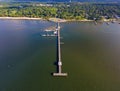 Aerial view of Fairhope Pier on Mobile Bay, Alabama Royalty Free Stock Photo