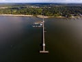 Aerial view of Fairhope Pier on Mobile Bay, Alabama Royalty Free Stock Photo