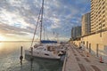 Docked boats in Miami, Florida. Royalty Free Stock Photo