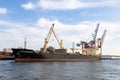 Docked Cargo Ship in Red Hook Brooklyn of New York City