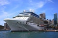 Docked cruise ship in harbor city Sydney, Australia Royalty Free Stock Photo