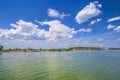 Docked ferry boat on shore Royalty Free Stock Photo