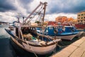 Docked fishing boat at the marina in Sardigna Royalty Free Stock Photo