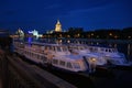 Docked River Boats at Krasnopresnenskaya Embankment - Moscow