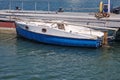 Docked sailboat damaged after hurricane Royalty Free Stock Photo