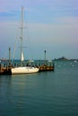 Docked sailboat at sunset Royalty Free Stock Photo