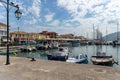 Docked sailboats in Lefkas Lefkada marina, Lefkada, Greece Royalty Free Stock Photo