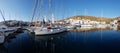 Docked sailboats in Loutra Kythnos