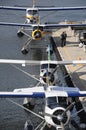 Docked seaplanes in Vancouver Royalty Free Stock Photo