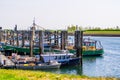 Docked ships in the harbor of tholen, Bergse diepsluis, oosterschelde, zeeland, The netherlands, 22 april, 2019