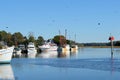 Docked Shrimp Boats Trawler Waterway Royalty Free Stock Photo