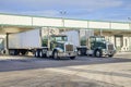 Docked Times Transport Trucks At The Receiving Docks Of The St. Petersburg Plant