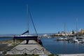 Docked Yacht ready to be placed in the water