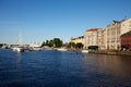 Docked yachts