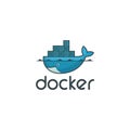 Docker logo editorial illustrative on white background Royalty Free Stock Photo