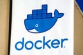 Docker sign and logo at company HQ