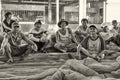 Dockers in Nha-Trang Royalty Free Stock Photo