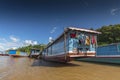 Docking Living Vessels in Port of Louangphrabang on Mekong River Laos Royalty Free Stock Photo