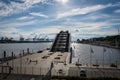 Dockland office building in Hamburg harbor at the Cruise Center Altona at Elbe river, Germany Royalty Free Stock Photo