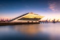 Dockland unique building in the evening in Hamburg Germany Royalty Free Stock Photo