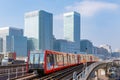 Docklands light railway in London Royalty Free Stock Photo