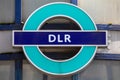 Docklands Light Railway Sign in London, UK Royalty Free Stock Photo