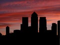 Docklands Skyline at sunset Royalty Free Stock Photo