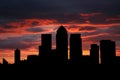 Docklands Skyline at sunset Royalty Free Stock Photo