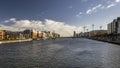 Docklands, Spencer Dock, View on the Samuel Becket Bridge, Docklands in pandemium covid-19, Dublin, Ireland