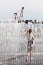 Docklands and water jets in Aarhus