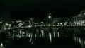 Docks and Pero bridge in Bristol by night Royalty Free Stock Photo