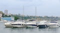 Docks (port) with boats, dockyard with yachts from Constanta, Romania