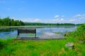 Dockside View of Pecks Pond Royalty Free Stock Photo