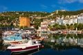 Dockyard and arsenal in Alanya on beautiful, sunny day, Turkey