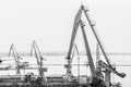 Dockyard cranes in Marine Trade Port Royalty Free Stock Photo
