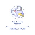 Docs download approval concept icon