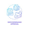 Docs download approval concept icon