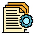 Docs in work icon color outline vector Royalty Free Stock Photo
