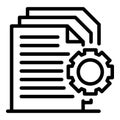 Docs in work icon, outline style