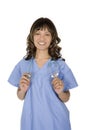 Female African American doctor or nurse wearing a scrubs