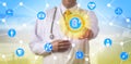 Doctor Accessing Data Via Internet Of Things Royalty Free Stock Photo