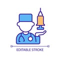 Doctor advice for covid vaccine RGB color icon Royalty Free Stock Photo