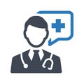 Doctor advice icon. vector graphics Royalty Free Stock Photo