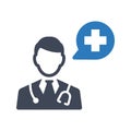 Doctor advice icon. physician help. Royalty Free Stock Photo