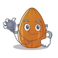 Doctor almond nut character cartoon Royalty Free Stock Photo