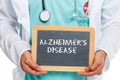 Doctor Alzheimers disease Alzheimer Alzheimer`s ill illness healthy health slate Royalty Free Stock Photo