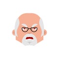 Doctor angry emotion avatar. Physician evil emoji. Vector illustration